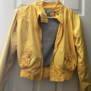 ~ Yellow Cropped bomber jacket ~